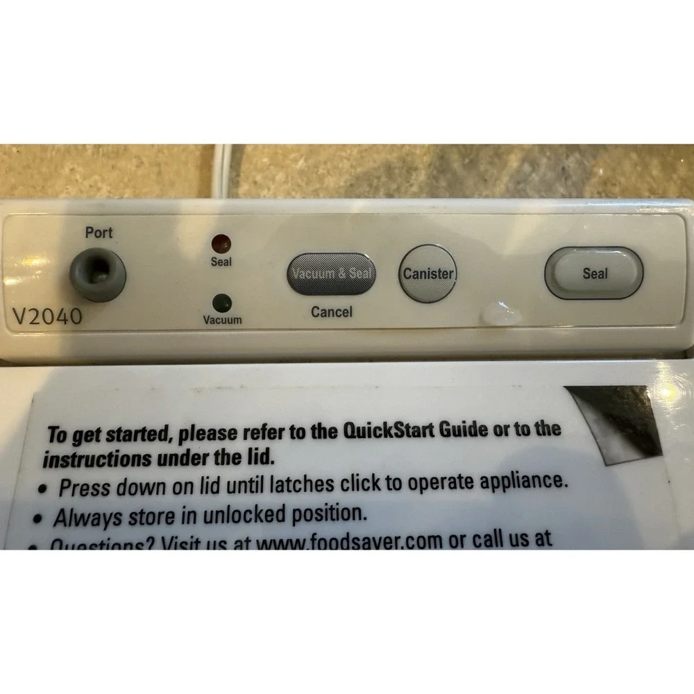 Food Saver Countertop‎ V2040 Vacuum Sealing System Food Bag Sealer White